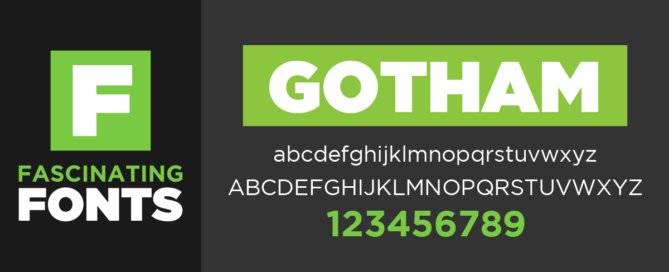 Gotham font typography header