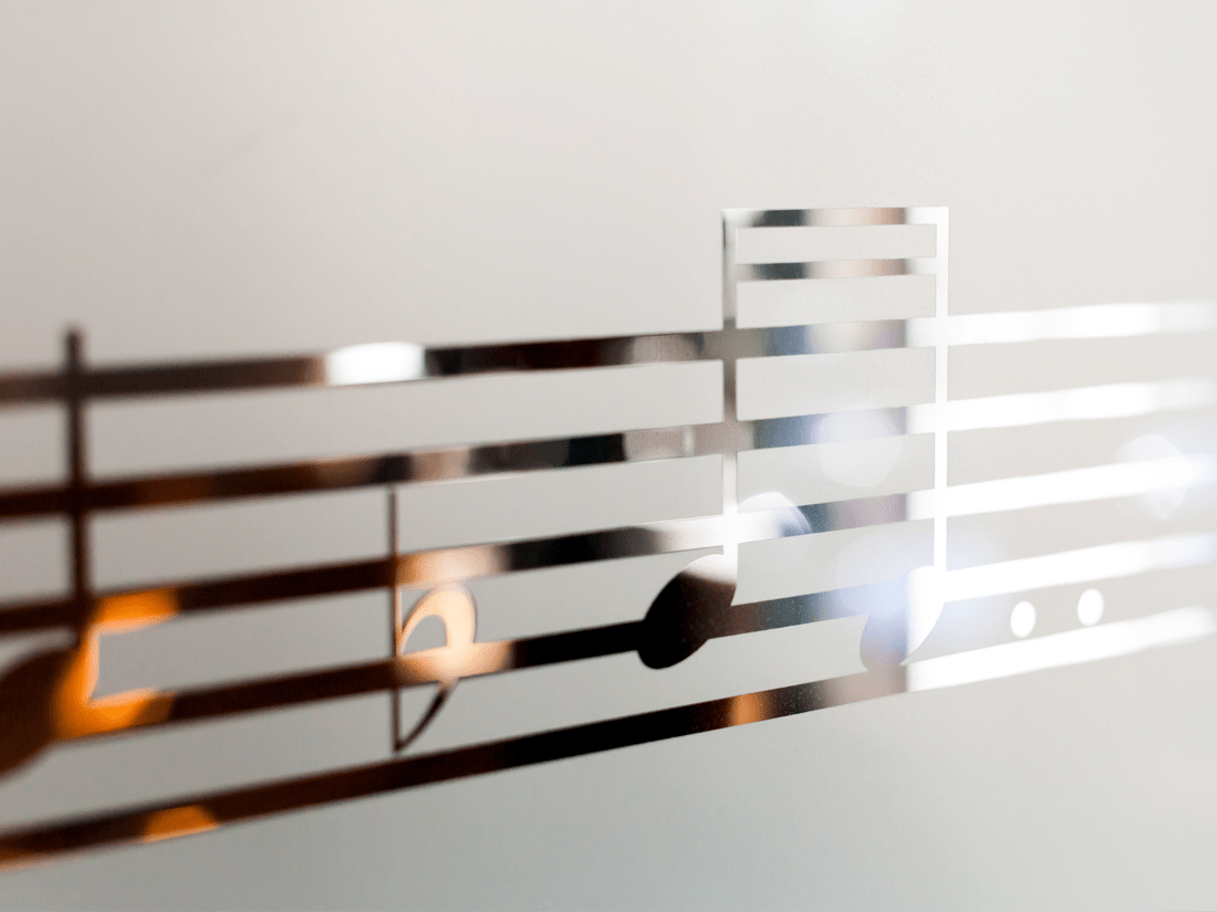 Music Notes Frosted Window Graphic